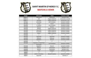 ⚪⚫ Programme du week-end des 25 et 26 Mars