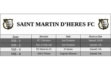 ⚪⚫ Reprise des championnats U15