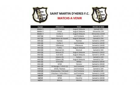 ⚪⚫ Programme du week-end des 08 et 09 Octobre